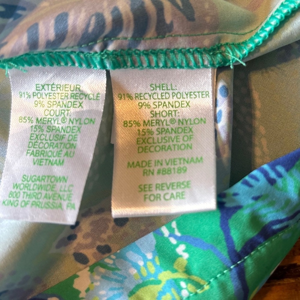 Lilly Pulitzer Womens Silvana Luxletic Skirt Botanical Green In A Flutter Medium - Picture 9 of 9